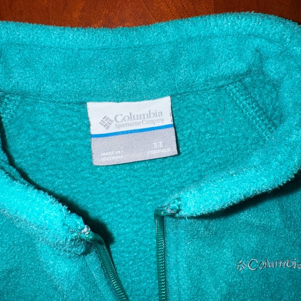 Columbia Teal Zip-Up Fleece Pullover - Picture 2 of 4